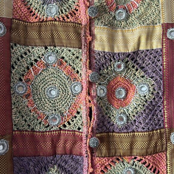 Vintage Minnie's Closet Embroidered Crochet Studded Embellished Jacket Size S - Picture 2 of 4